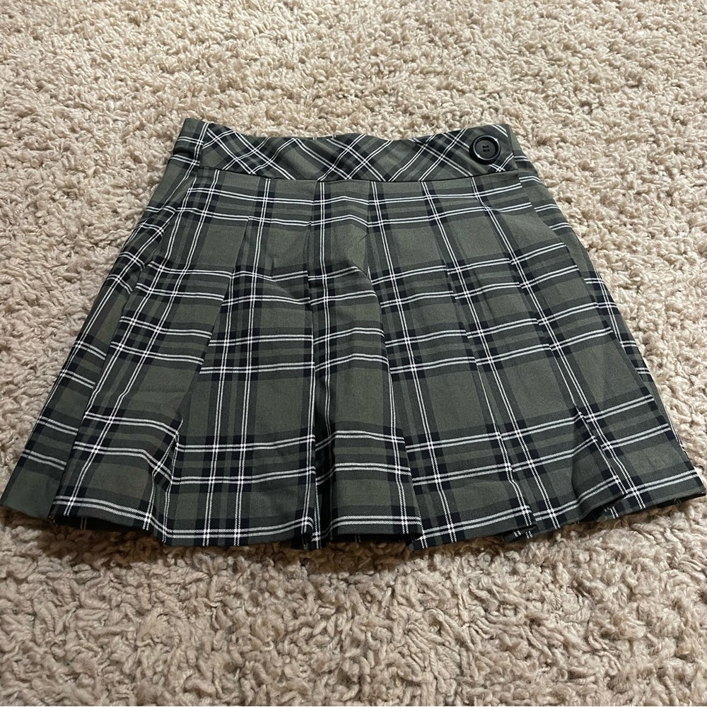 Joe B Small Plaid Skirt Black/Grey/White